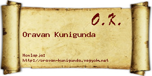 Oravan Kunigunda névjegykártya